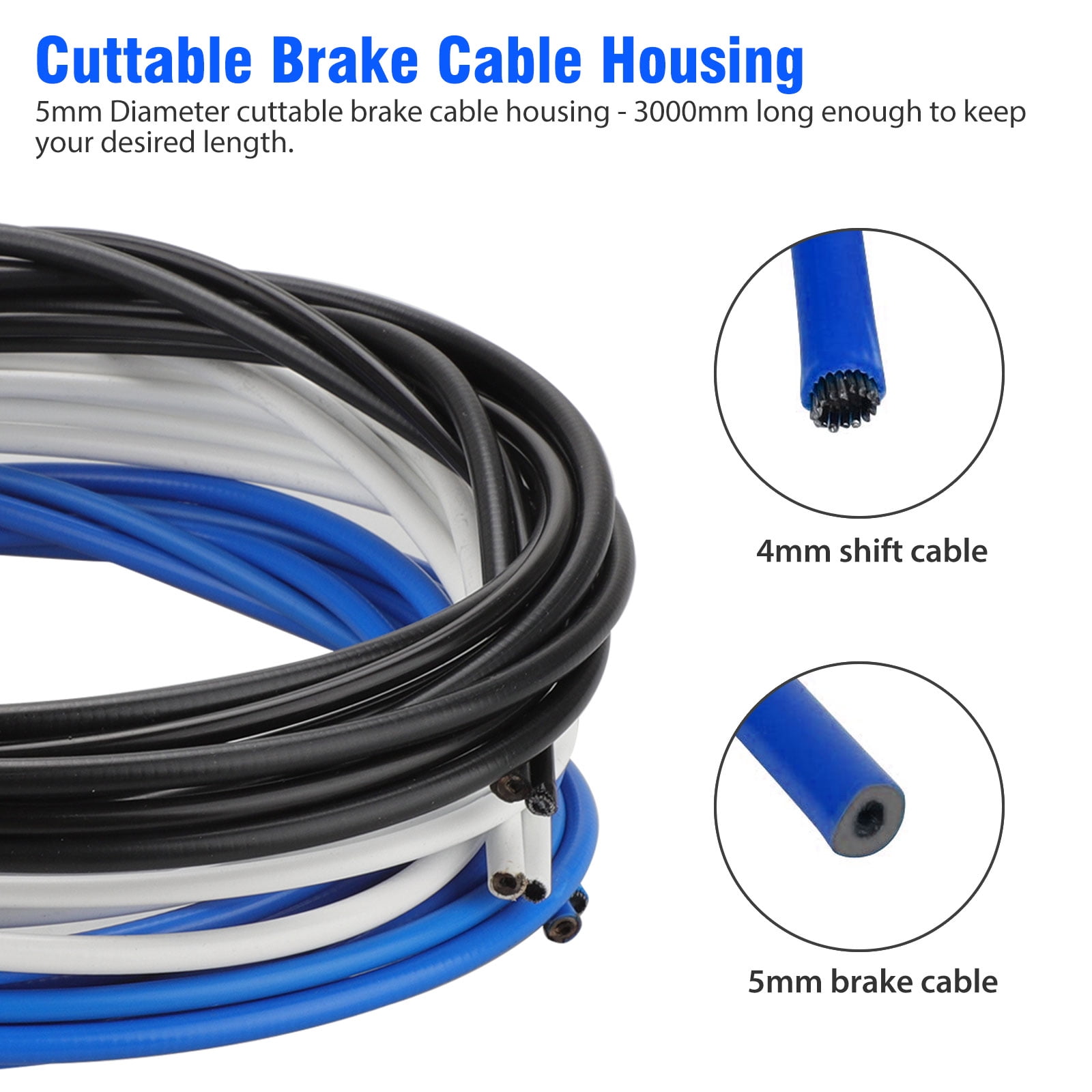 10PCS Mountain Road Bike Bicycle Brake Cable Hose Housing End Cap 5mm